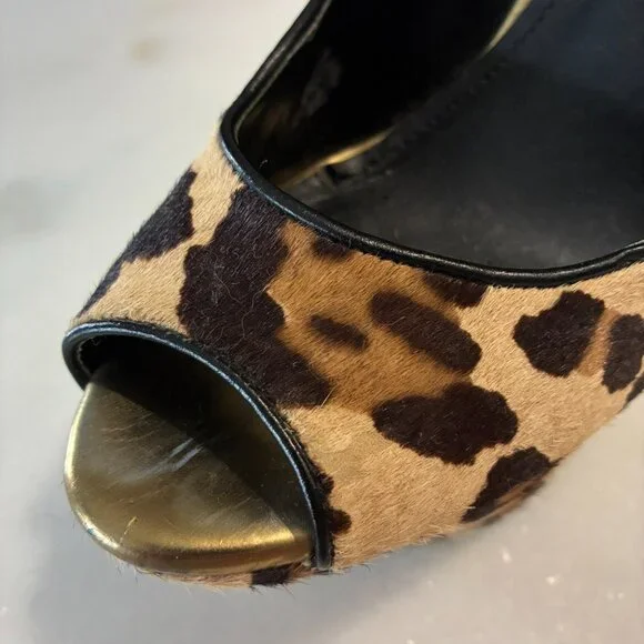 Jessica Simpson Leopard Print Wedge Heels - Picture 6 of 10